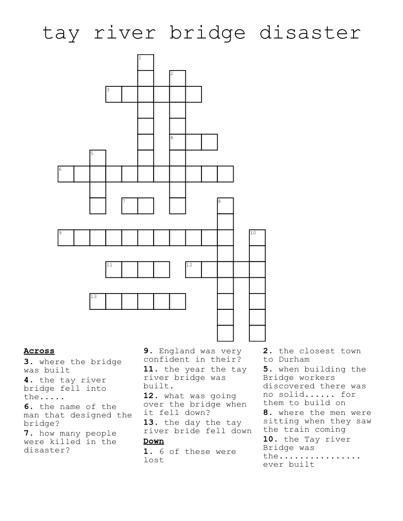 tay river bridge disaster Crossword