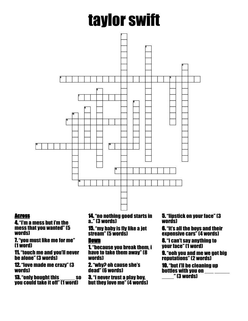 taylor swift  Crossword