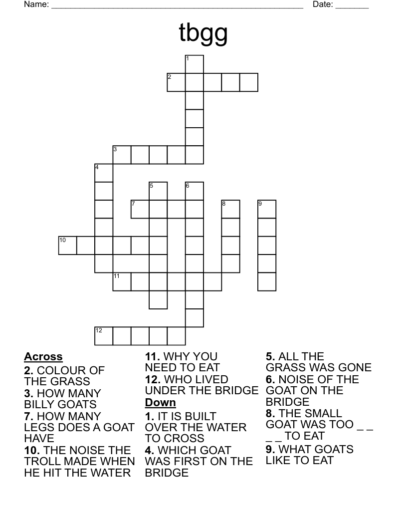 tbgg  Crossword