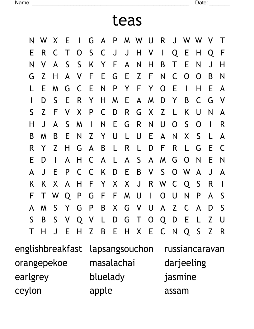 teas Word Search