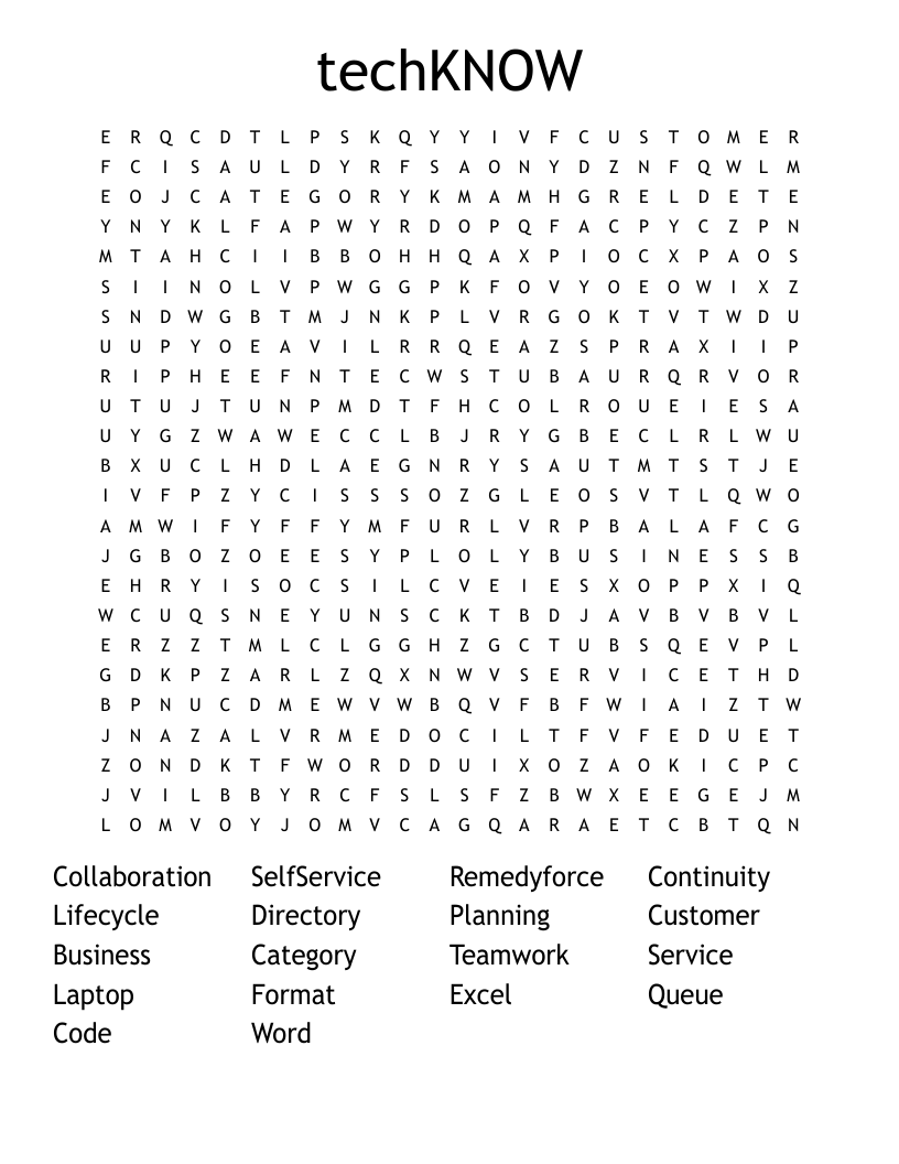 techKNOW Word Search