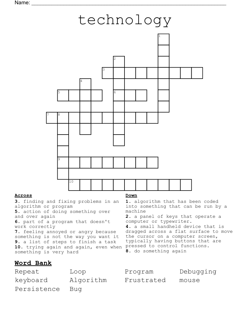technology Crossword