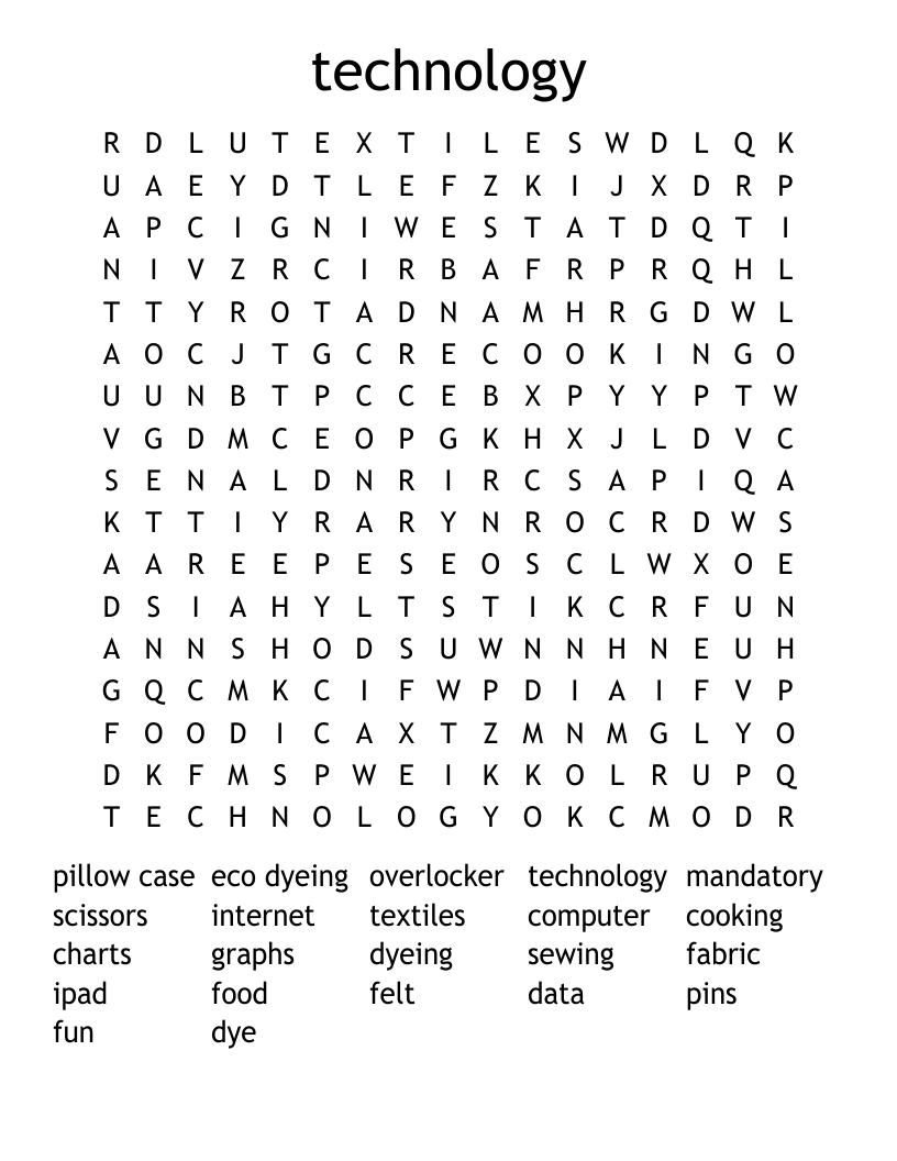 technology Word Search