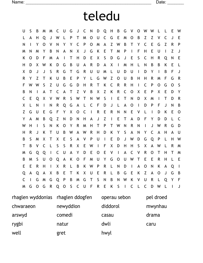 teledu Word Search