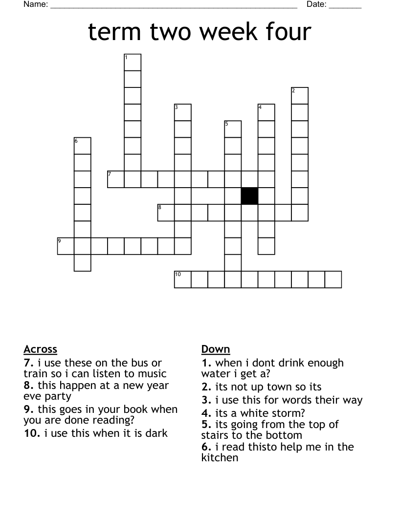term two week four Crossword