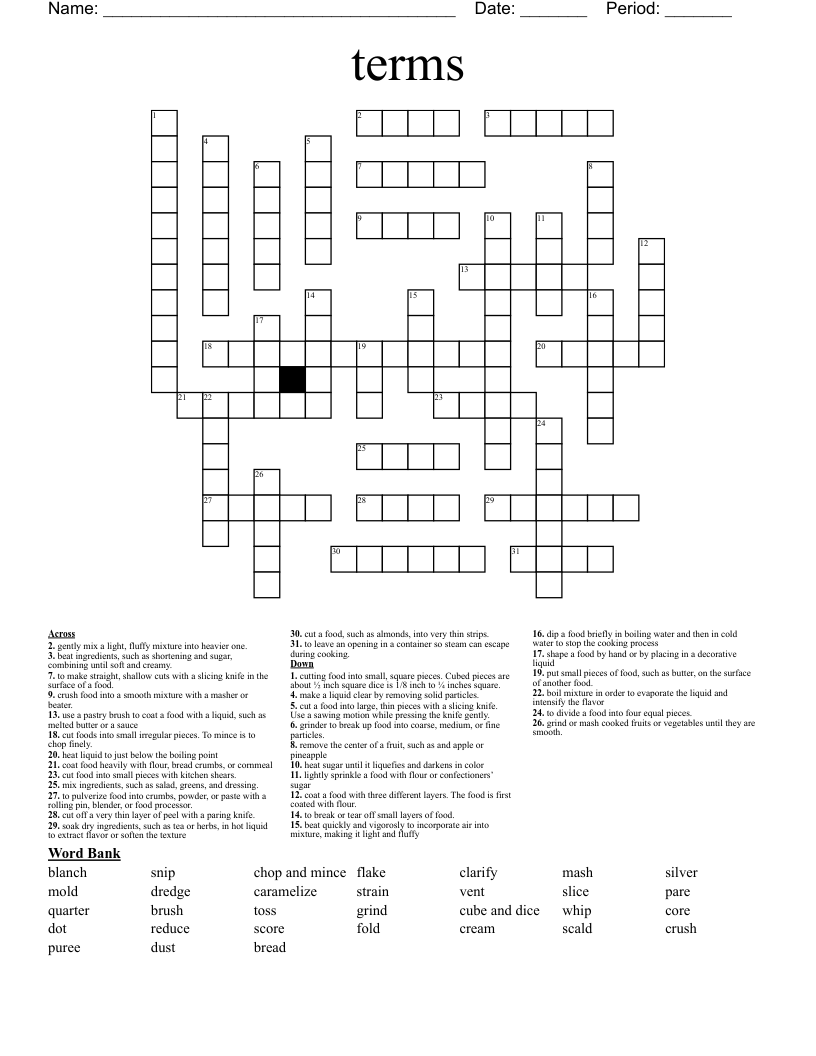 terms Crossword