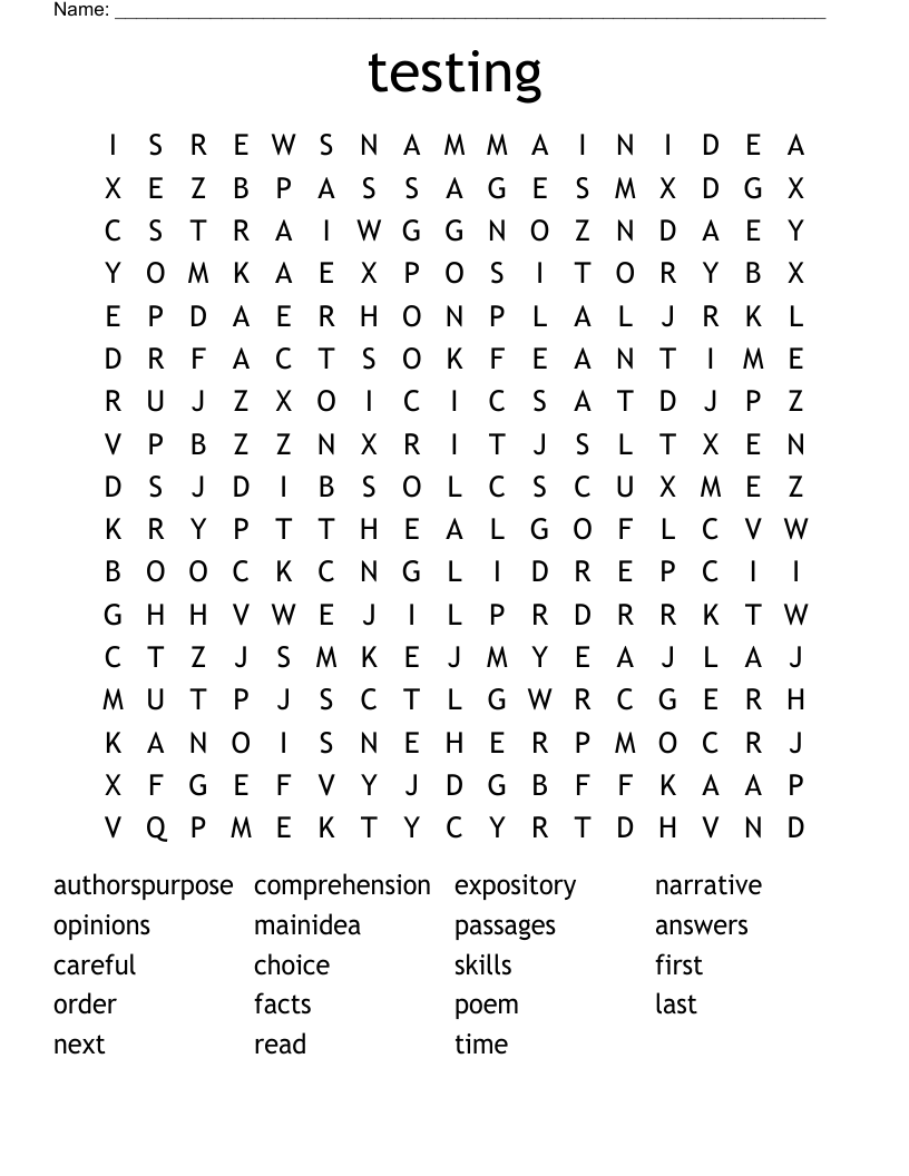 testing Word Search