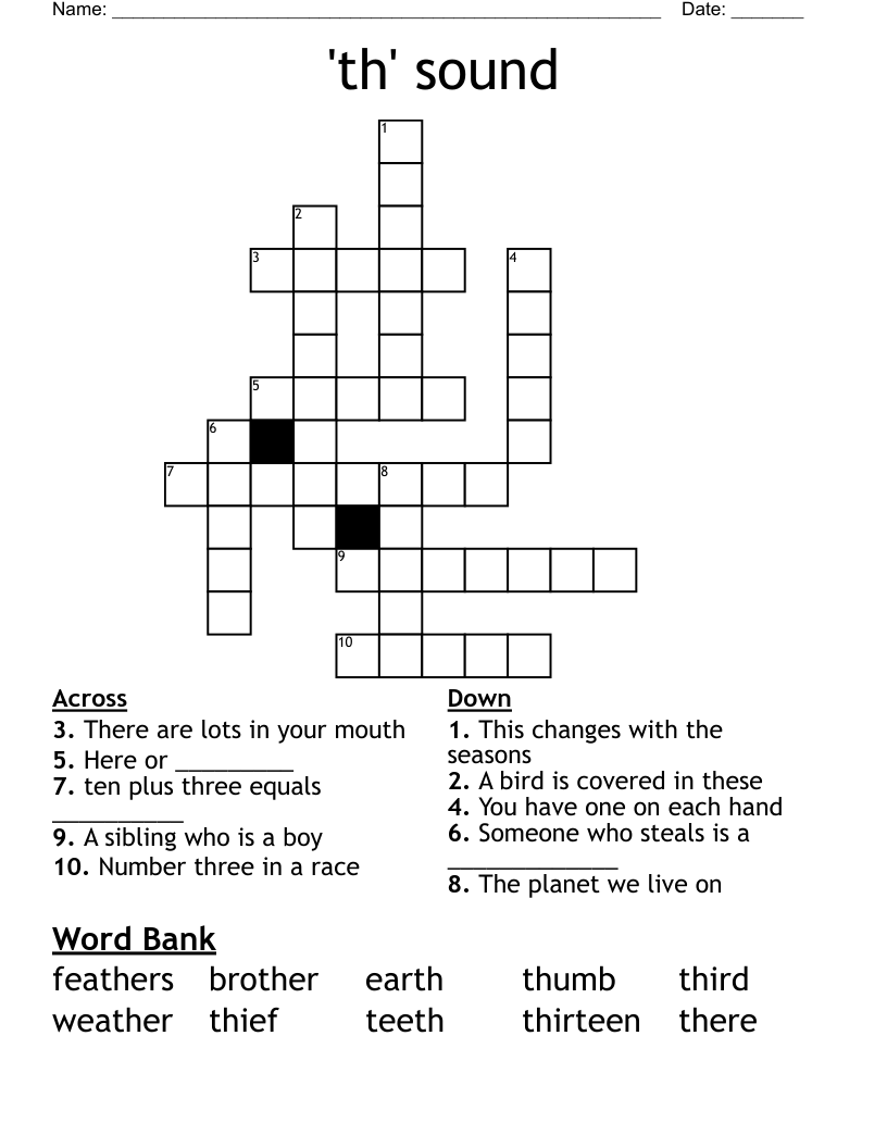 'th' sound Crossword