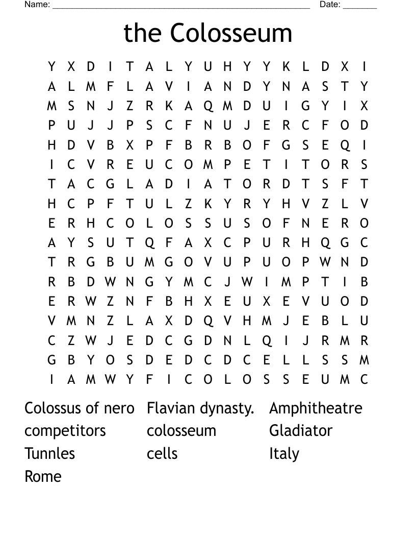 the Colosseum Word Search