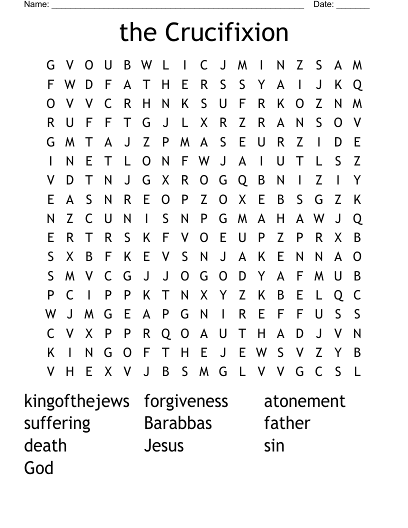 the Crucifixion Word Search