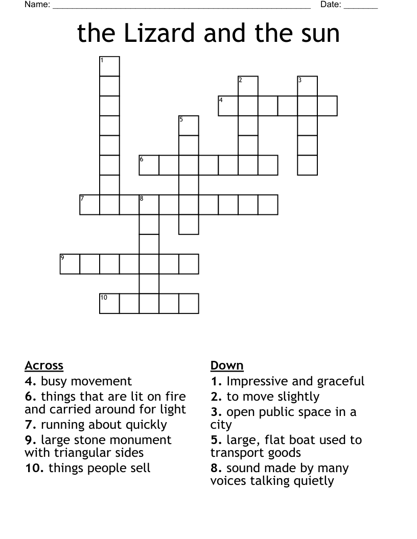 the Lizard and the sun Crossword