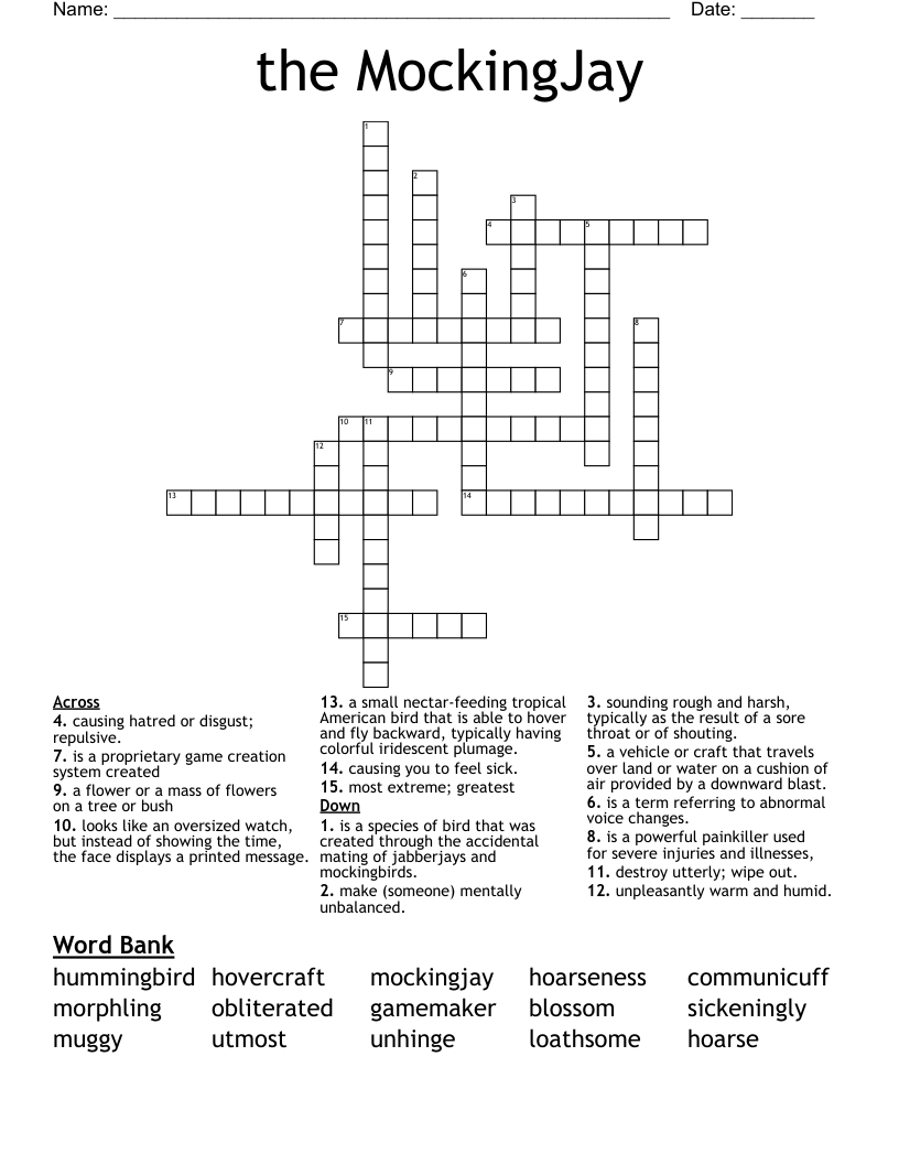 the MockingJay Crossword