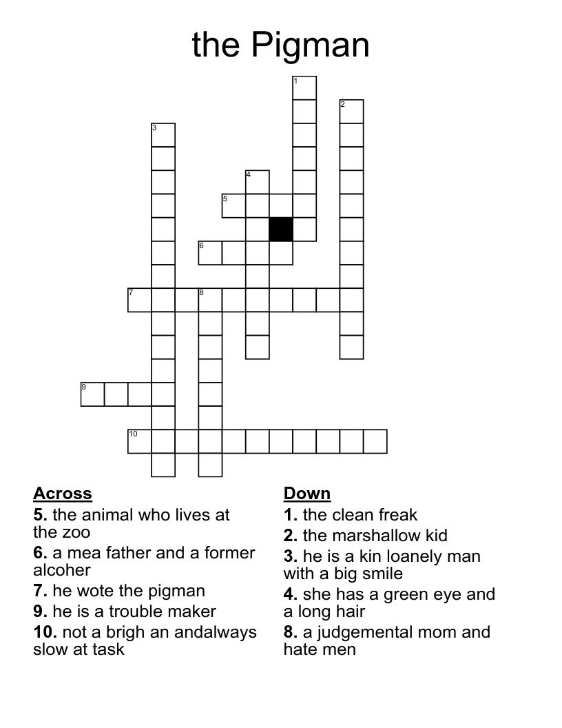 the Pigman Crossword