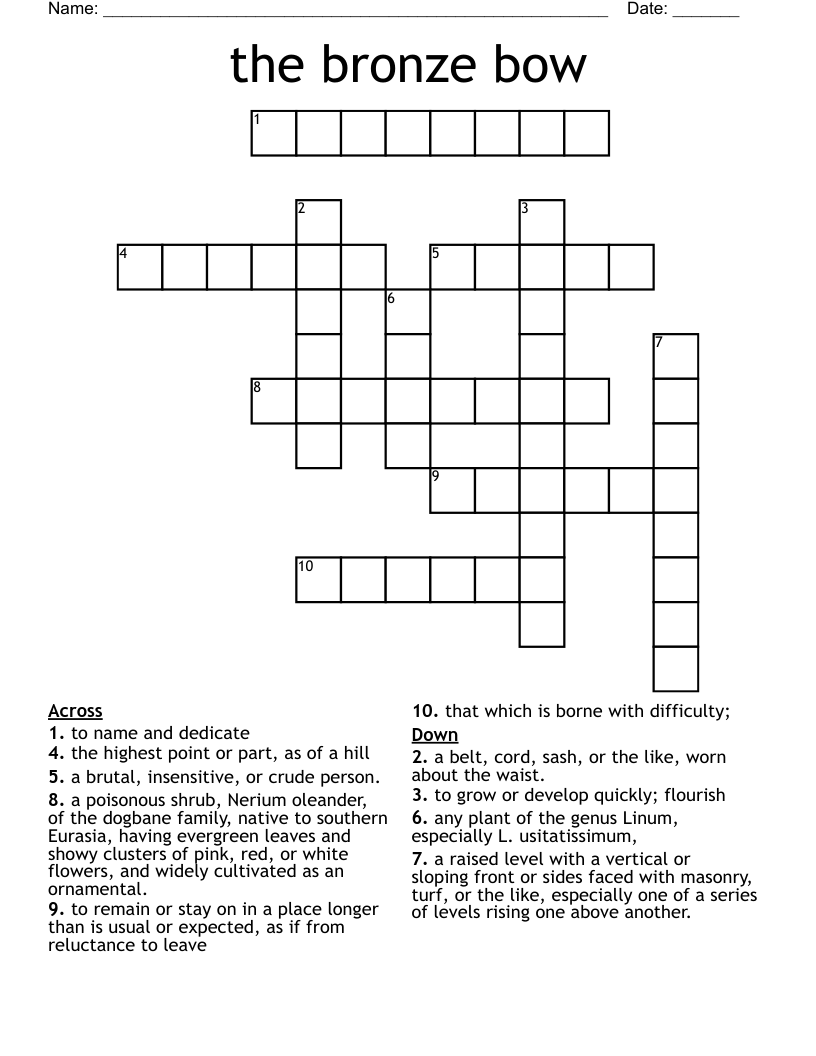 the bronze bow Crossword