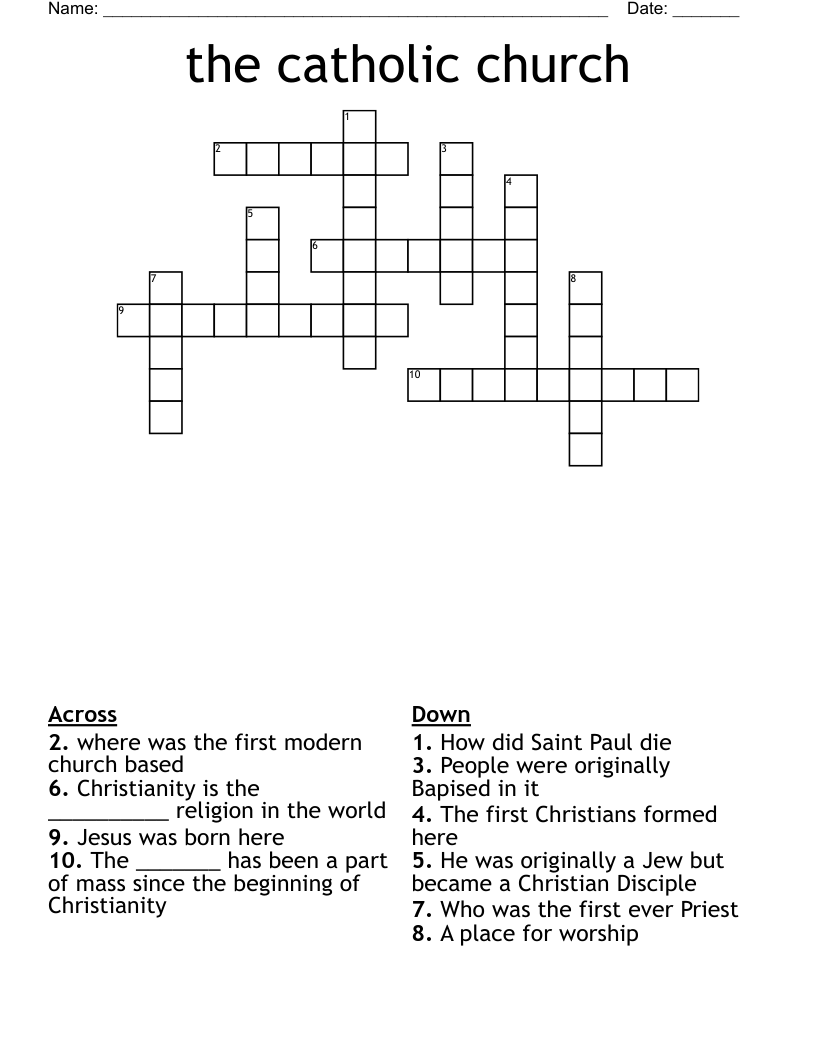 the catholic church Crossword
