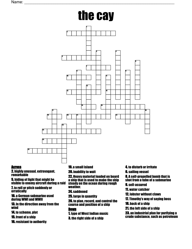 the cay Crossword