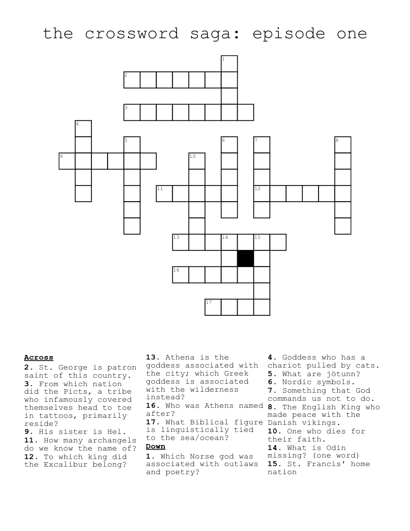 the crossword saga: episode one