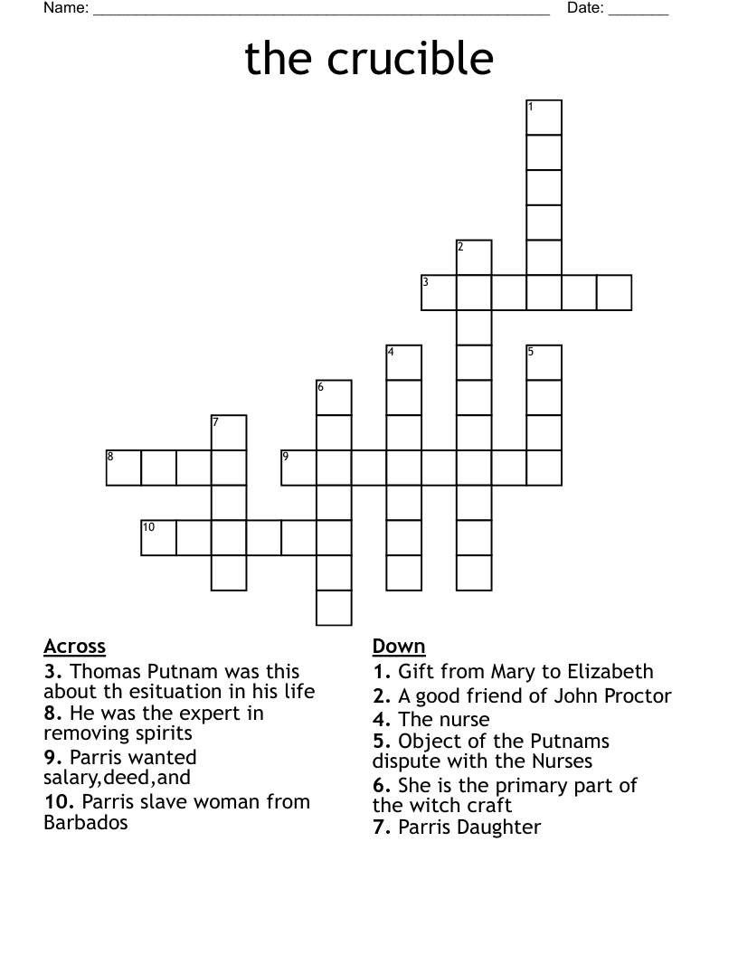 the crucible  Crossword