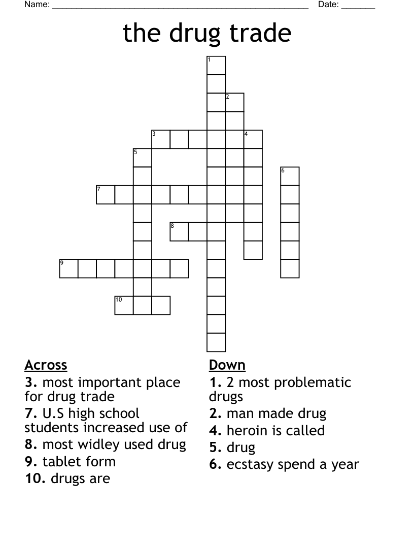 the drug trade Crossword