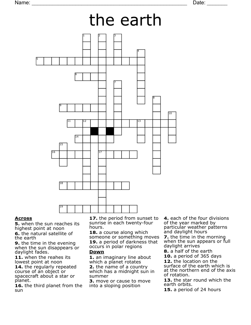 the earth Crossword