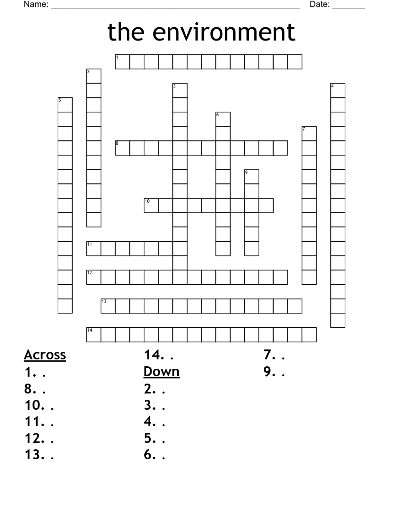 the environment Crossword