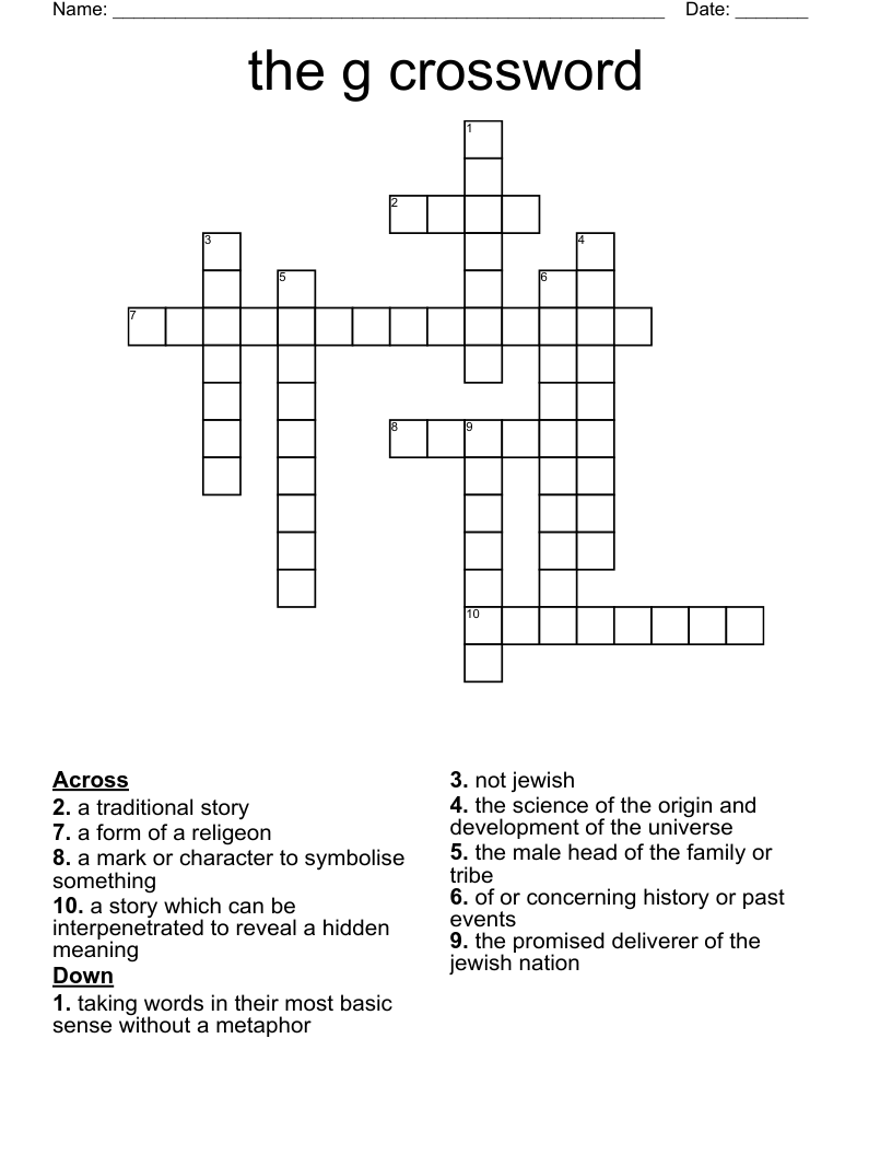 the g crossword
