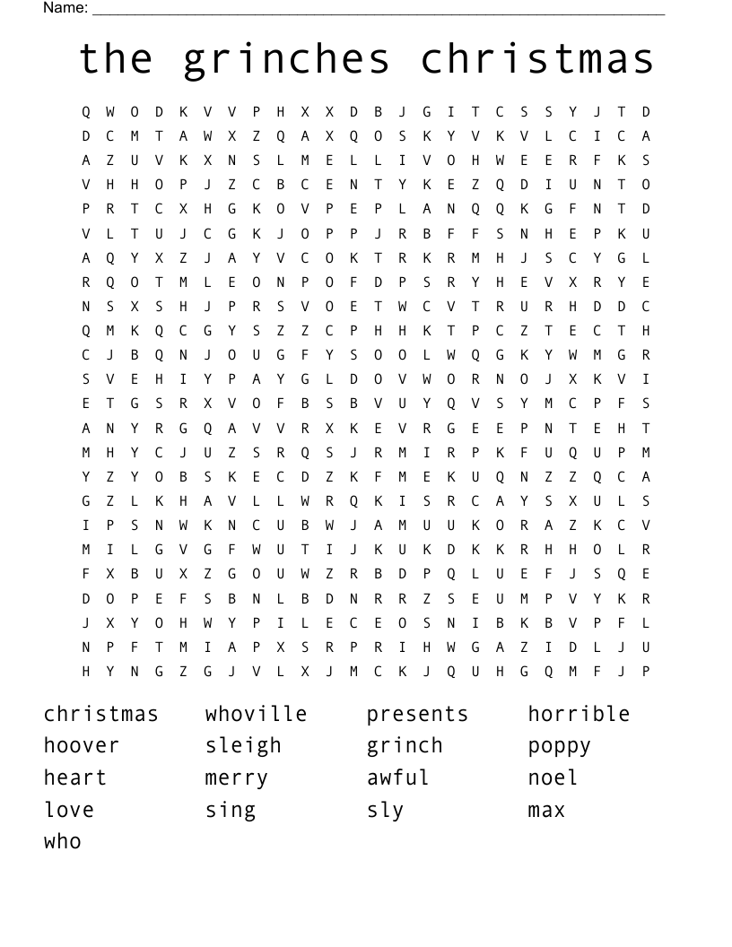 the grinches christmas Word Search