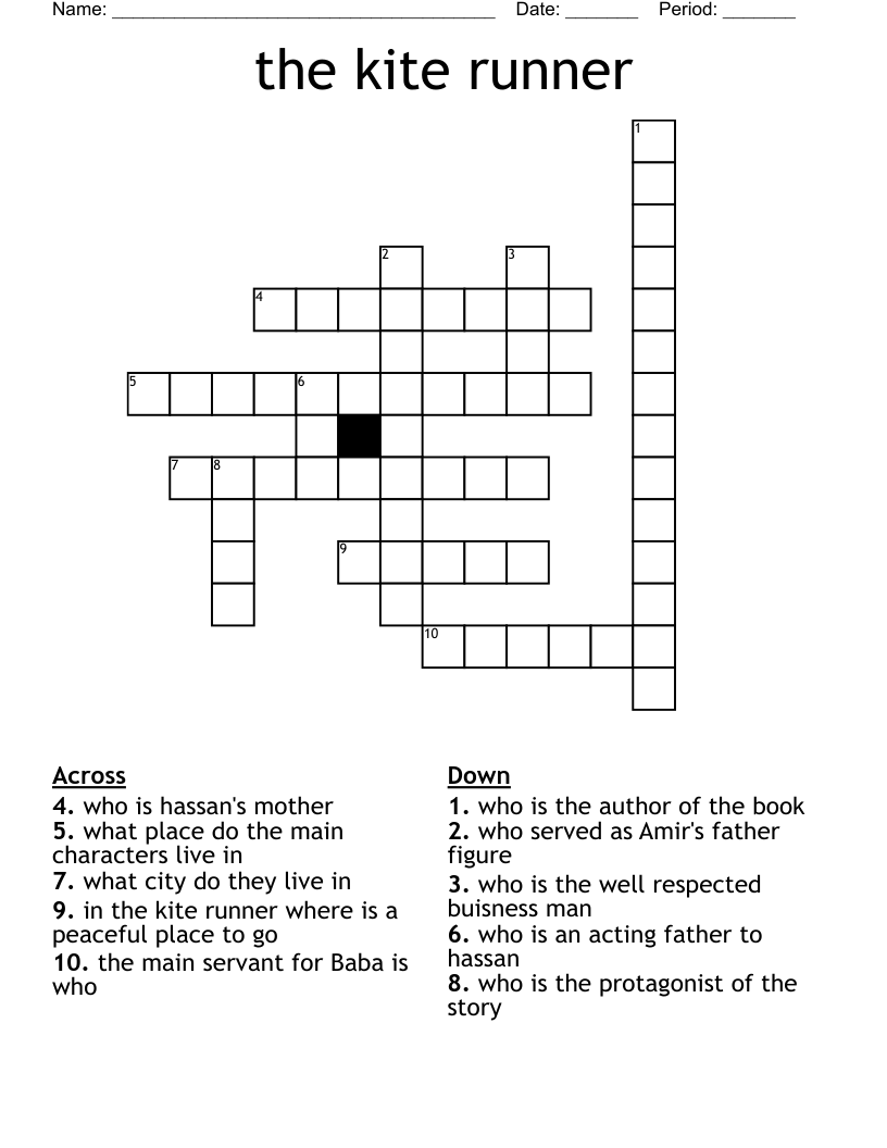 the kite runner  Crossword