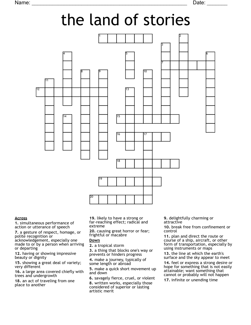 the land of stories Crossword