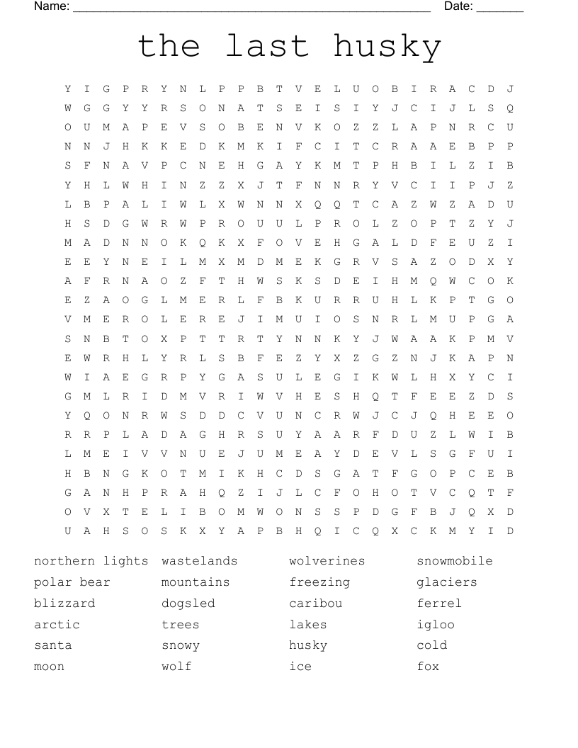 the last husky Word Search