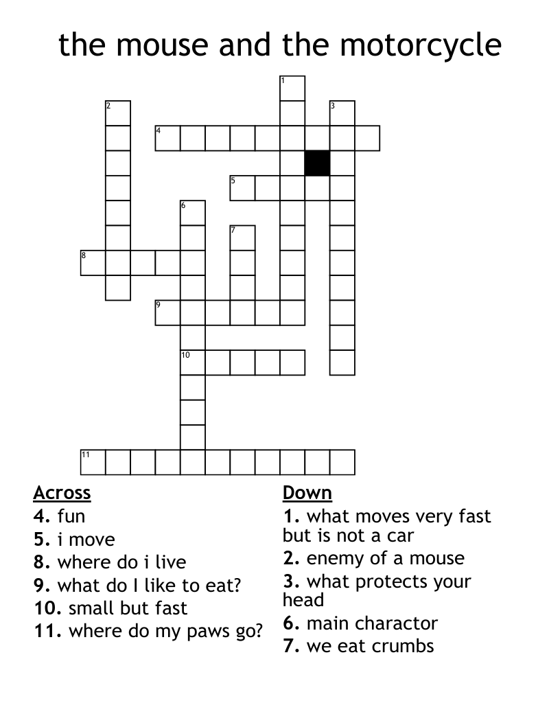 the mouse and the motorcycle Crossword
