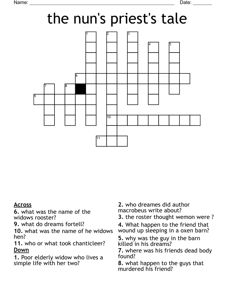 the nun's priest's tale Crossword