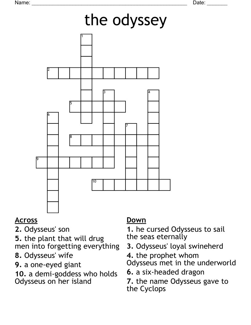 the odyssey Crossword