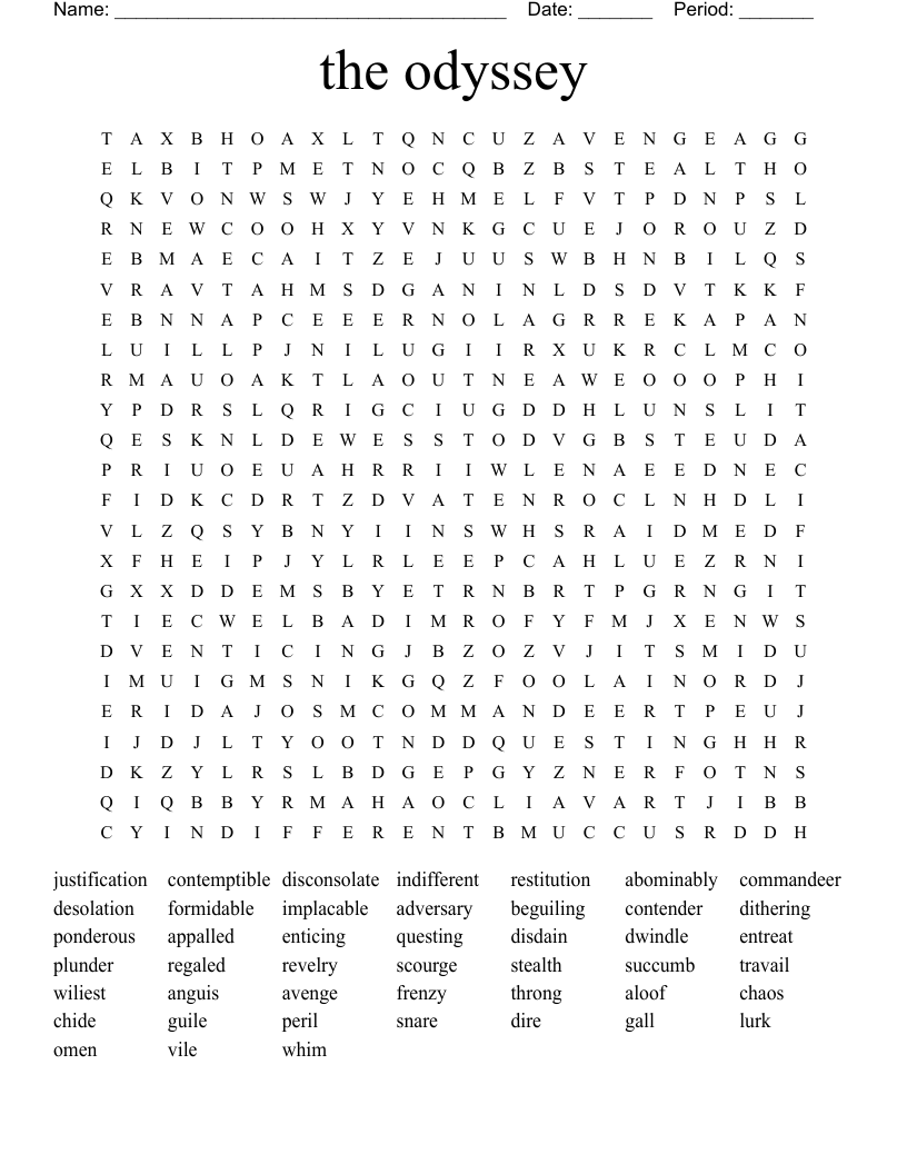 the odyssey Word Search