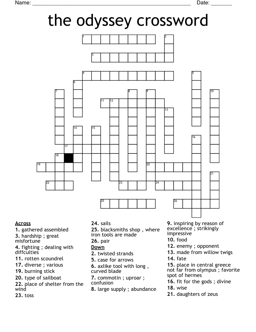 the odyssey crossword