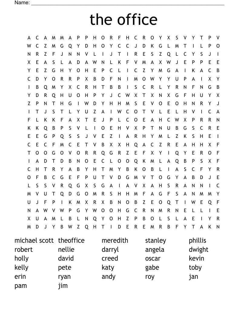 the office Word Search