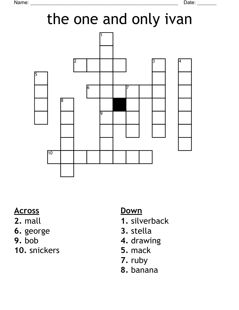 the one and only ivan Crossword
