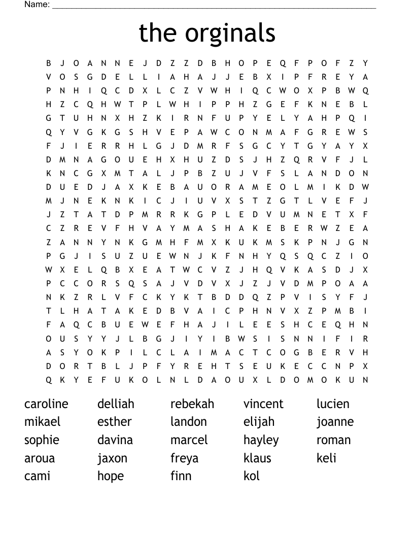 the orginals  Word Search