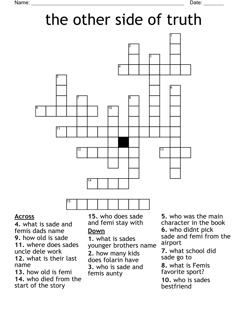 the other side of truth Crossword