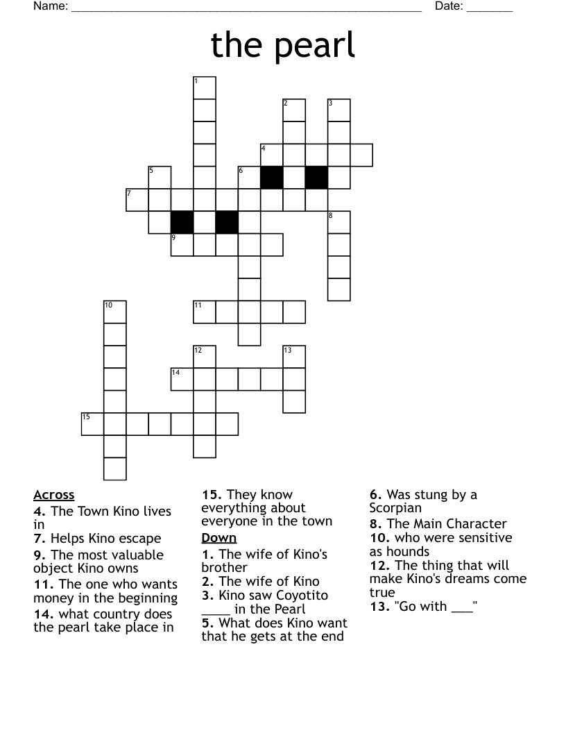 the pearl Crossword