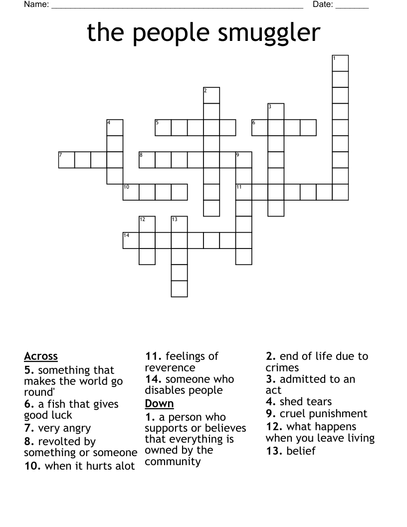 the people smuggler Crossword