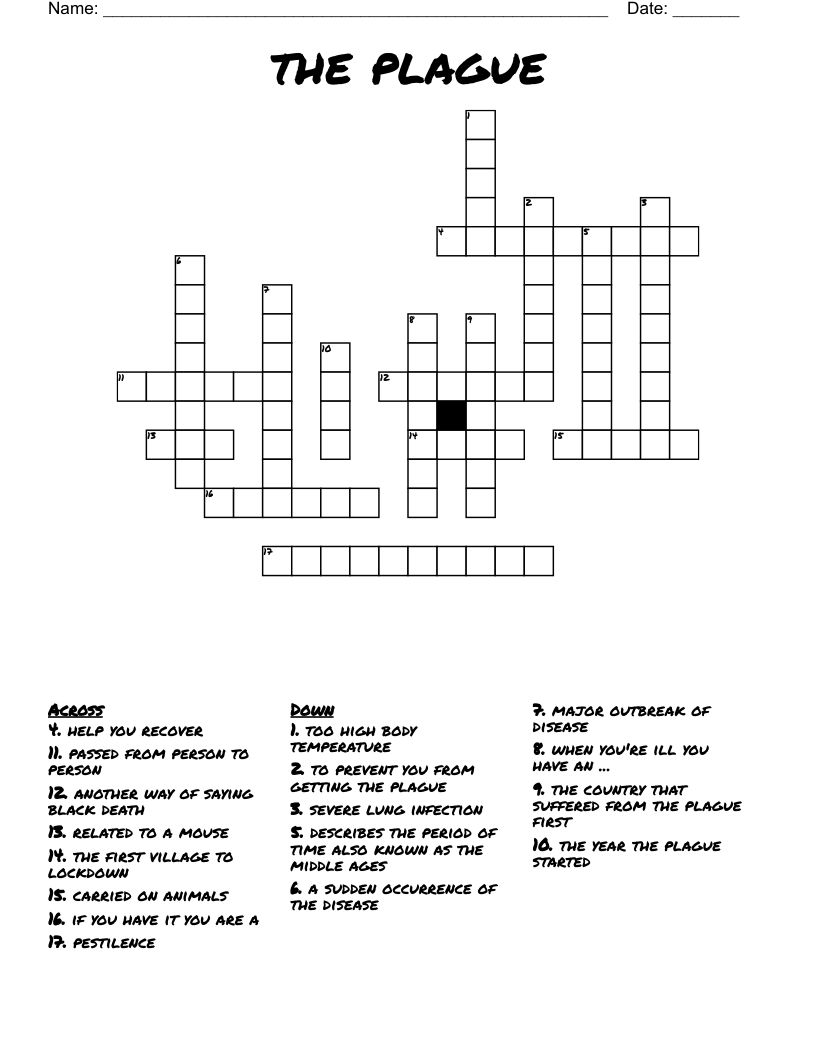 the plague  Crossword