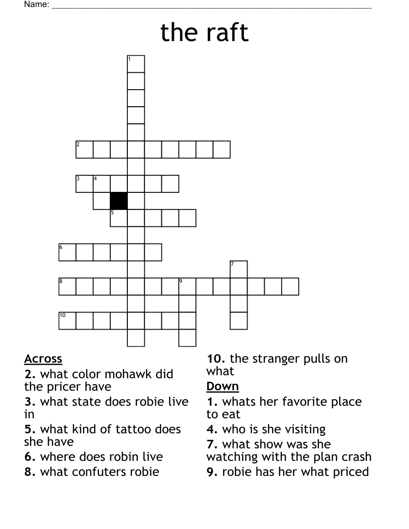 the raft Crossword