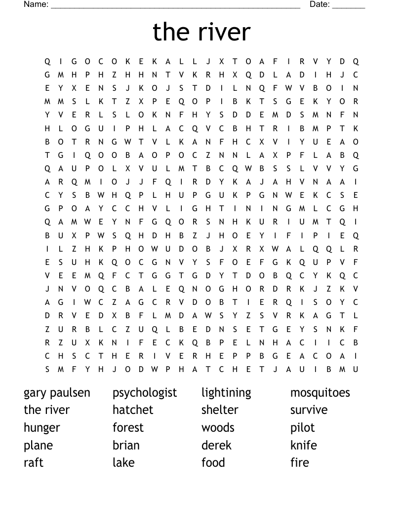 the river Word Search