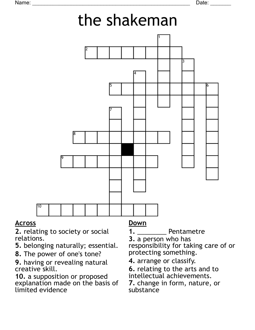 the shakeman  Crossword