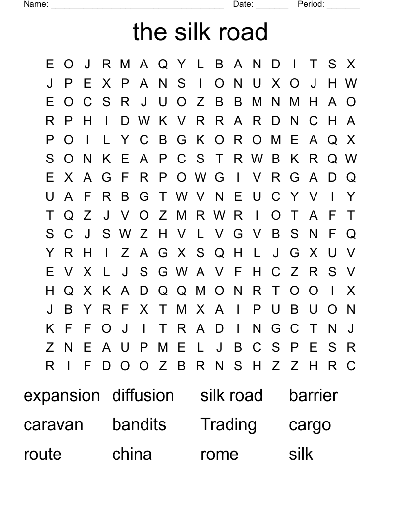 the silk road Word Search