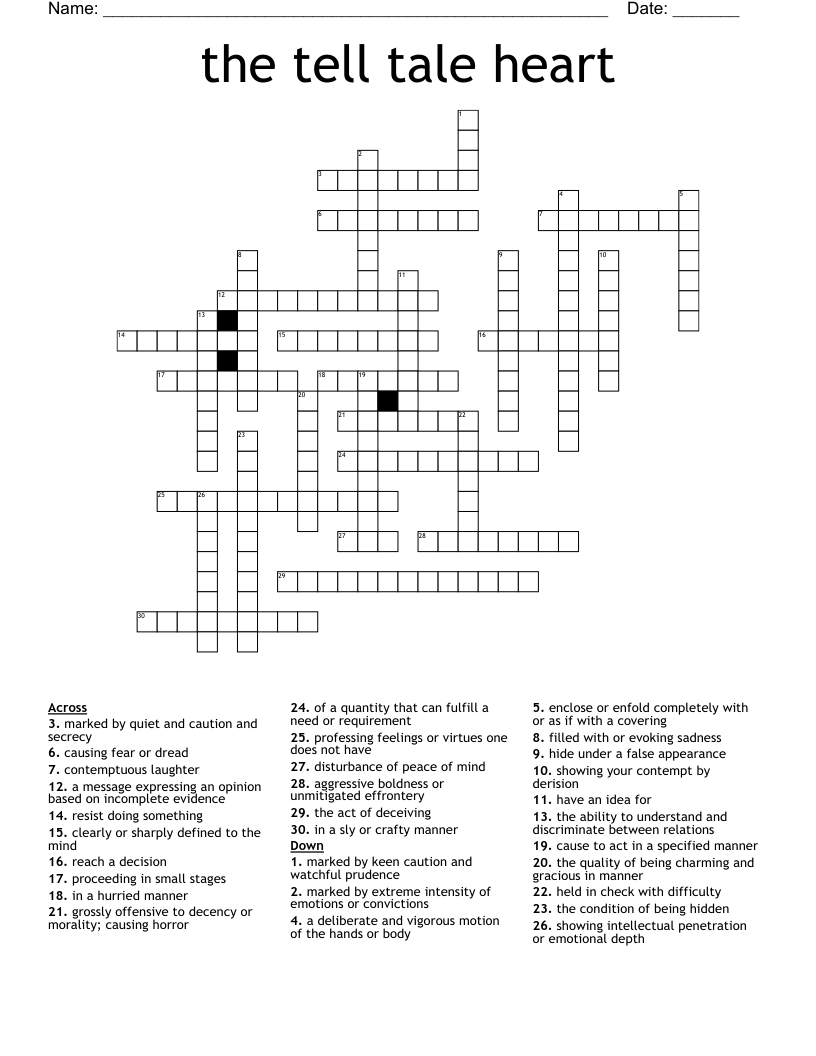 the tell tale heart Crossword