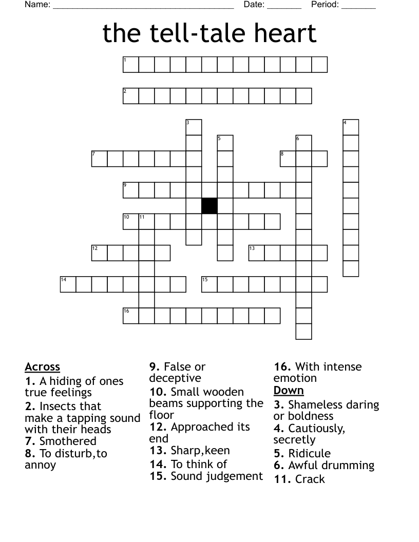 the tell-tale heart Crossword
