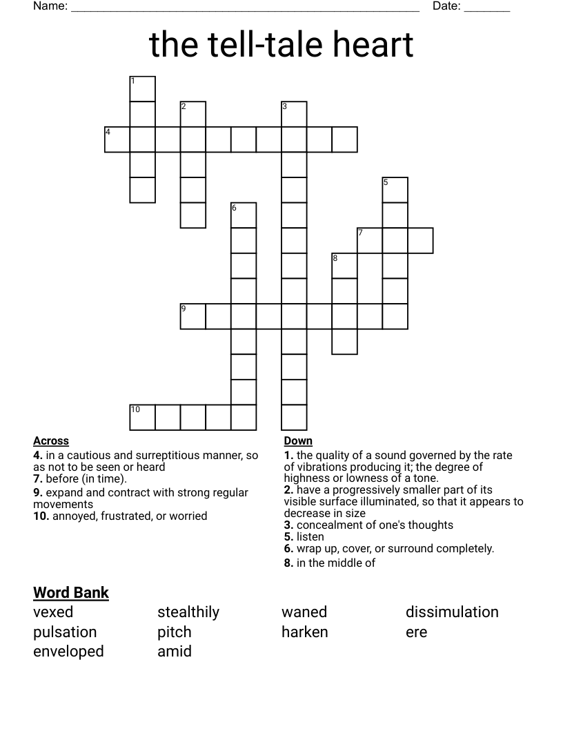the tell-tale heart  Crossword