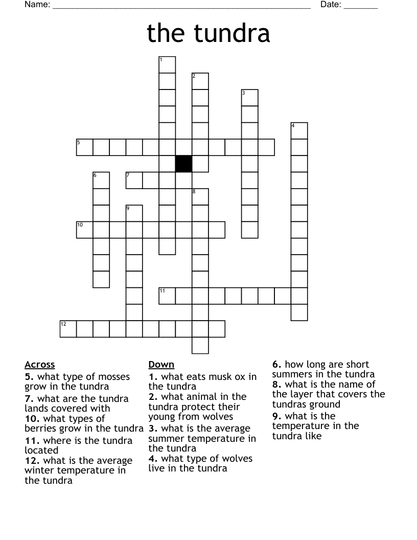 the tundra Crossword